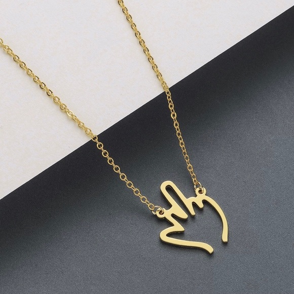 Jewelry - NEW Gold Middle Finger FU Necklace